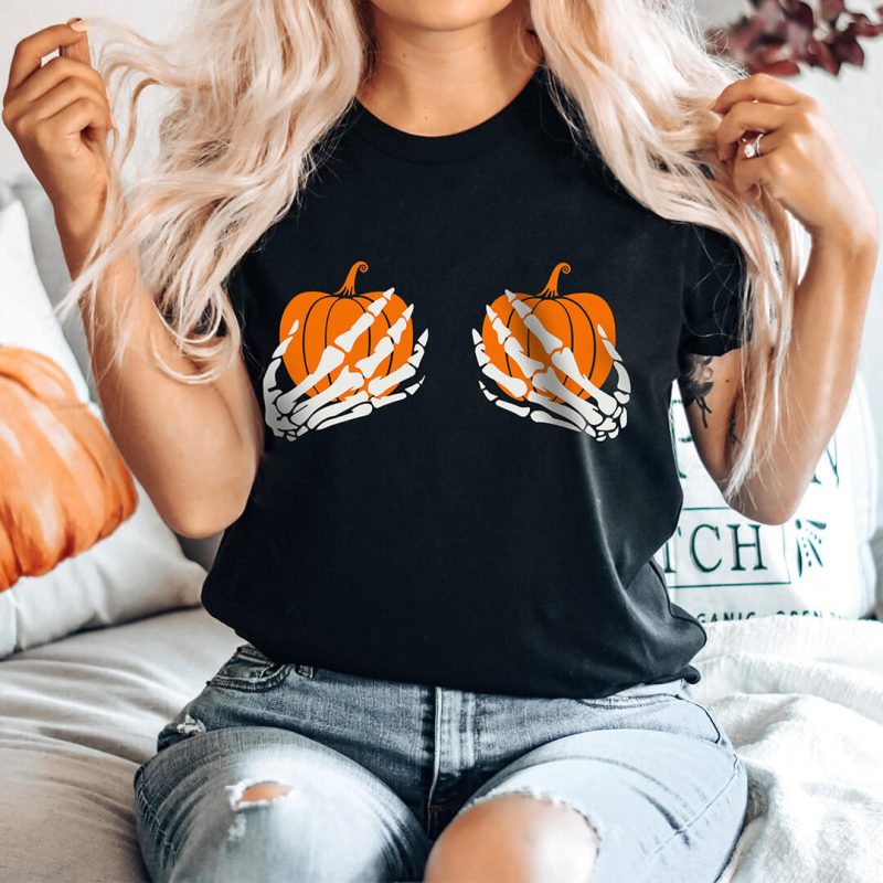 Toperth Skeleton Hands Shirt Funny Halloween T-Shirt &ndash; Toperth