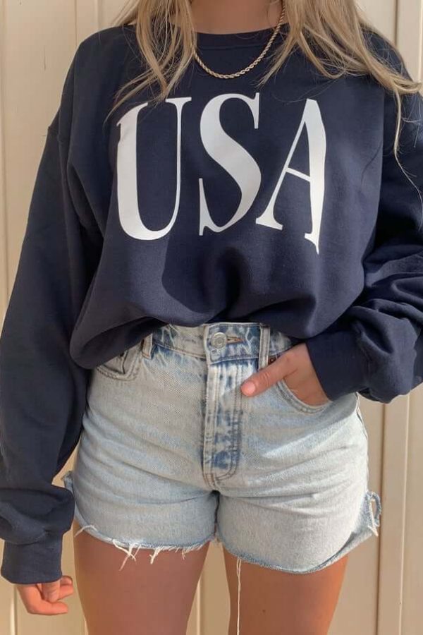 Toperth Black USA Sweatshirt