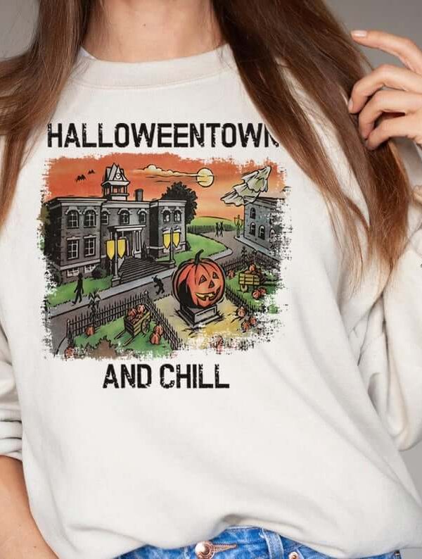 Toperth Halloweentown and Chill Crewneck Sweatshirt