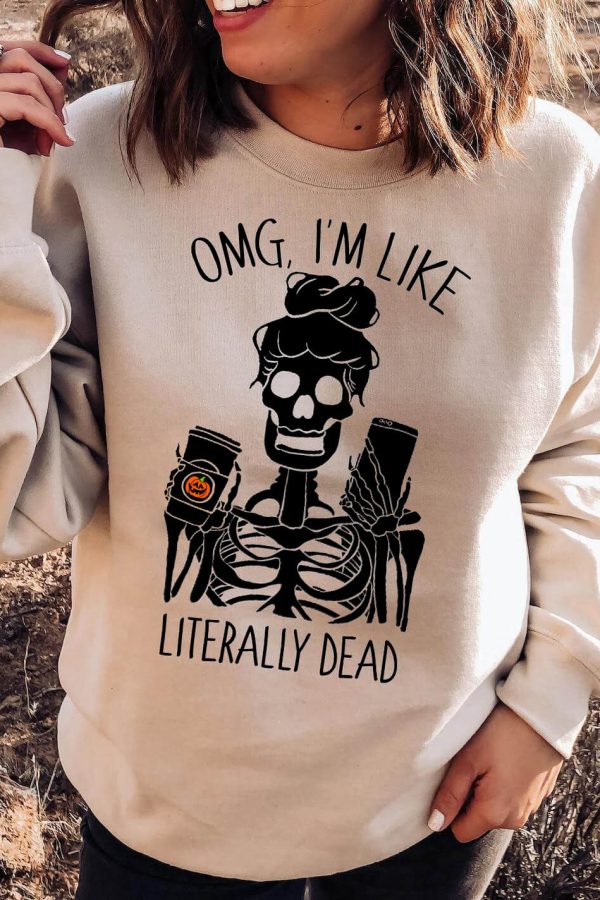 Toperth Khaki Halloween Funny OMG Fall Sweatshirt