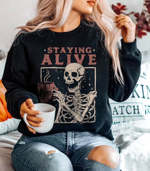 Toperth Halloween Staying Alive Sweatshirt