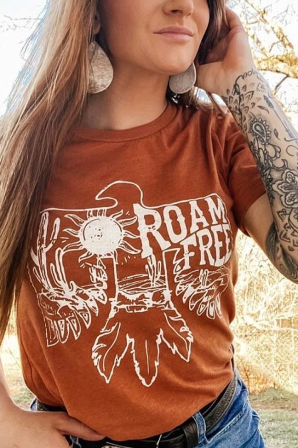 Toperth Western Aztec Boho Desert T-Shirt