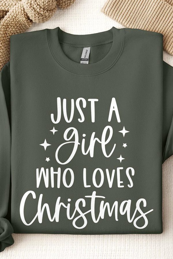 Toperth Just A Girl Who Loves Christmas Tree Sweatshirt
