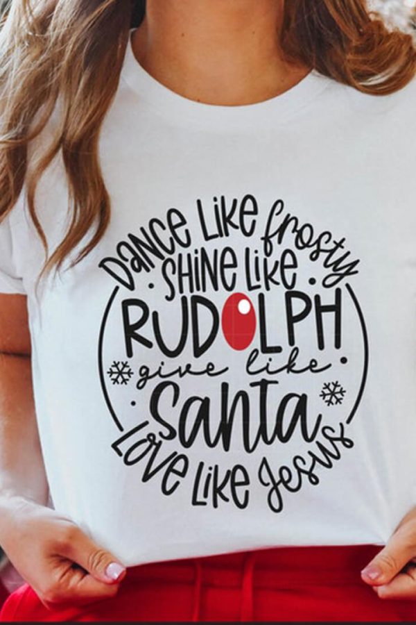 Toperth Christmas Santa Love Like Jesus T-Shirt