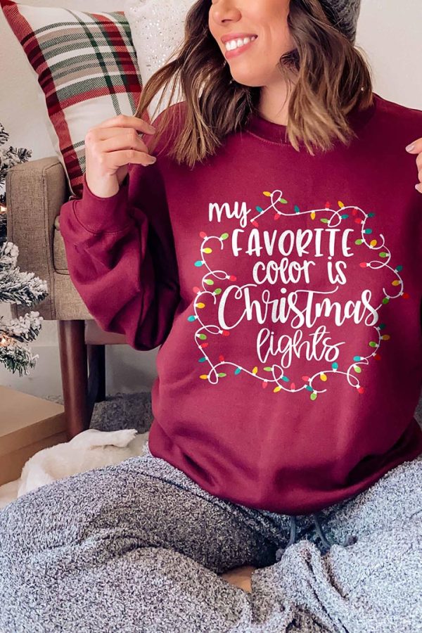 Toperth My Favorite Color Is Christmas Lights Sweatshirts