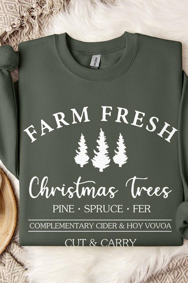 Toperth Christmas Farm Fresh Christmas Sweatshirts
