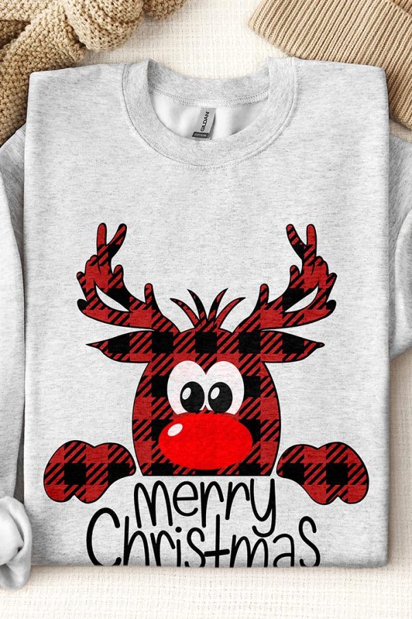 Toperth Merry Christmas Moose Sweatshirt