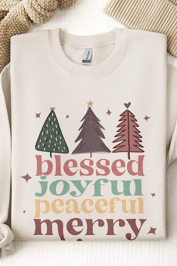 Toperth  Christmas Blessed Joyful  Sweatshirt