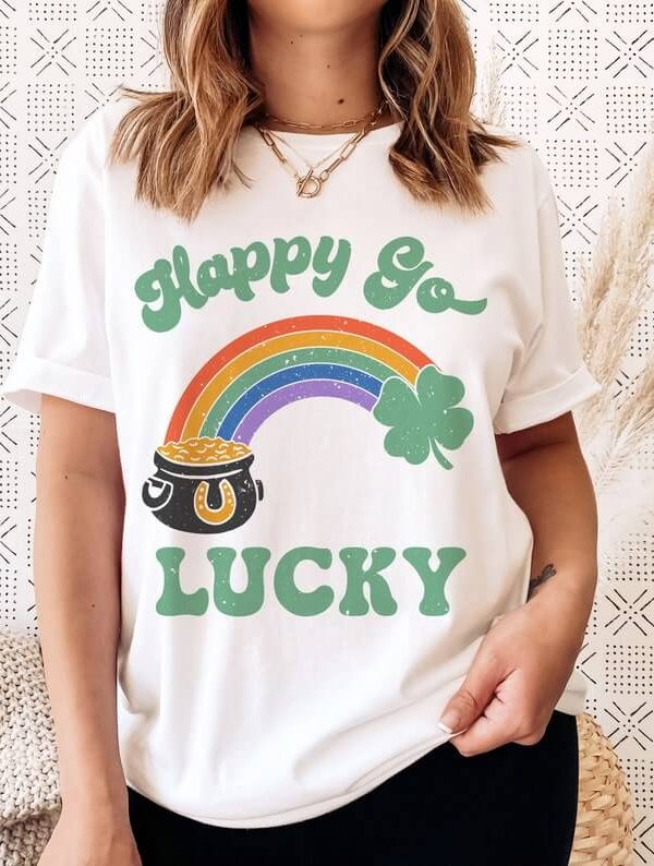 Toperth St. Patrick's  Pot of Gold Happy Go Lucky T-Shirt