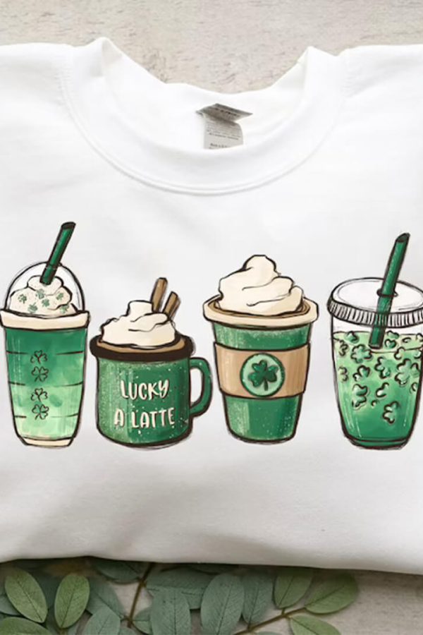 Toperth St. Patrick's Day Coffee Lucky Latte Sweatshirt