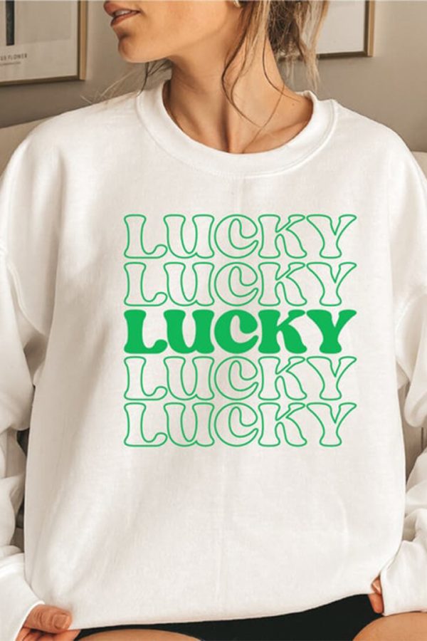 Toperth St. Patrick's Day Retro Font Lucky Sweatshirt
