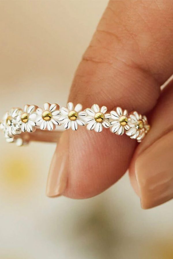 Toperth Tiny Daisy Adjustable Ring