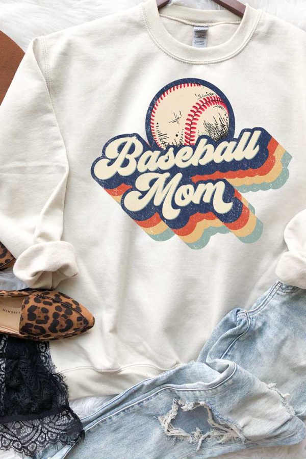 Toperth Retro Baseball Mom Sweatshirts