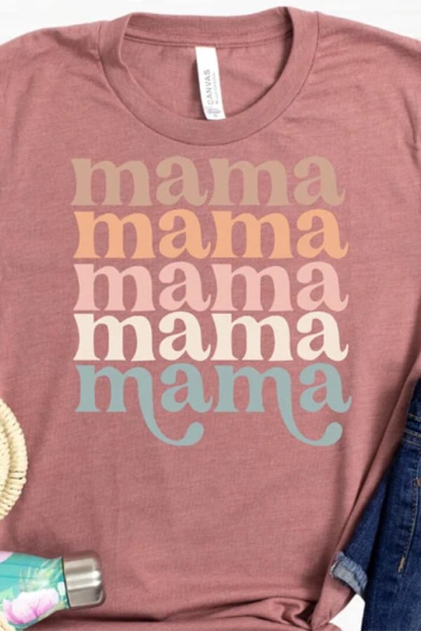 Toperth Retro Mama Crewneck T-Shirt