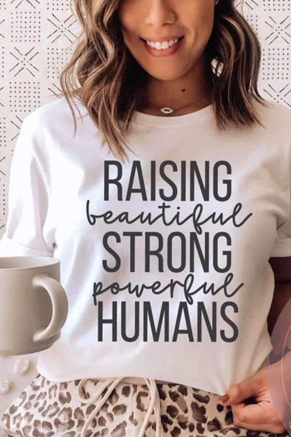 Toperth Mother's Day Raising Strong Humans T-Shirt