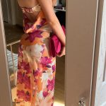 Toperth Floral Strapless Folded Bust Open Back Maxi Dress photo review