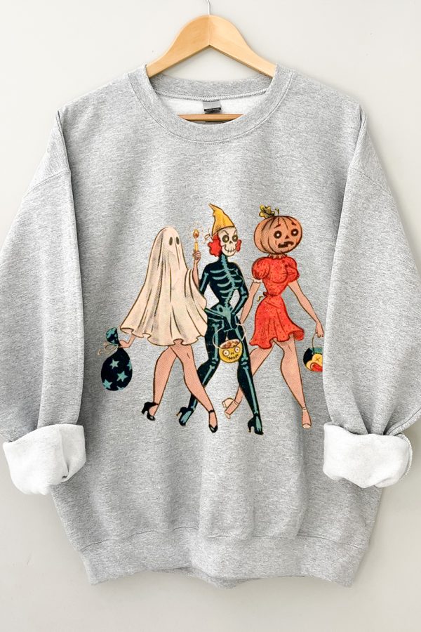 Toperth Trick or Treat Girls Halloween Sweatshirt