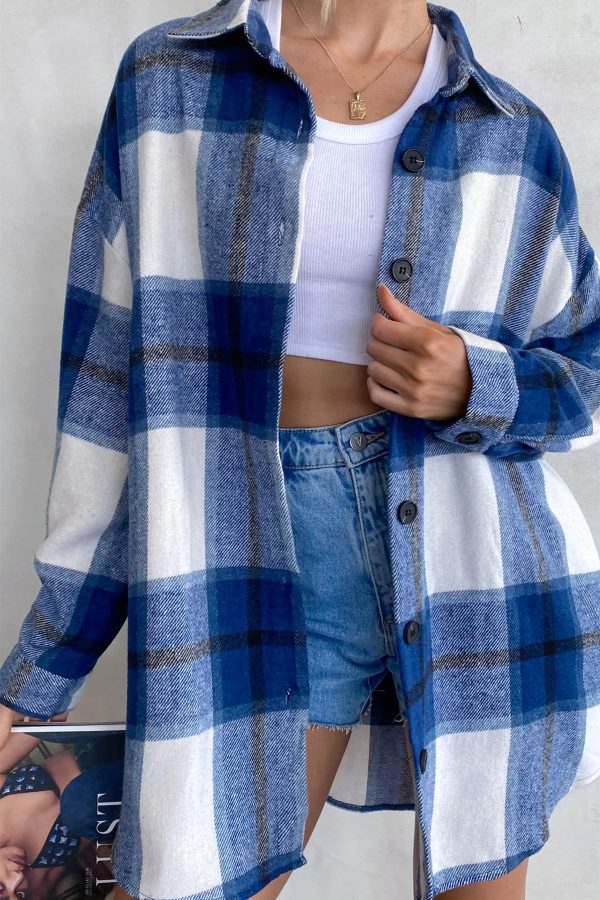 Toperth Tweed Plaid Lapel Jacket