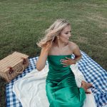 Toperth Emerald Satin Strapless Cowl-Back Maxi Dress photo review