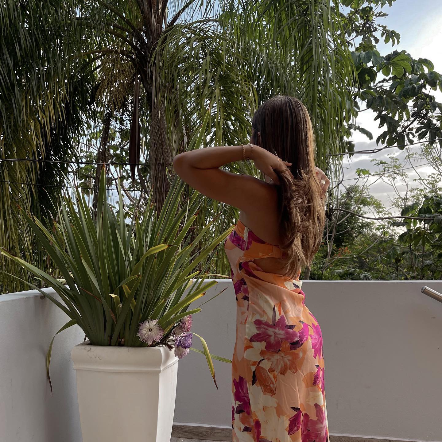 Toperth Floral Strapless Folded Bust Open Back Maxi Dress photo review