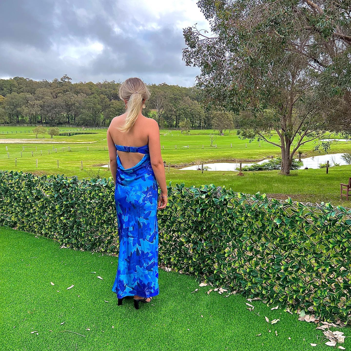 Toperth Floral Strapless Folded Bust Open Back Maxi Dress photo review