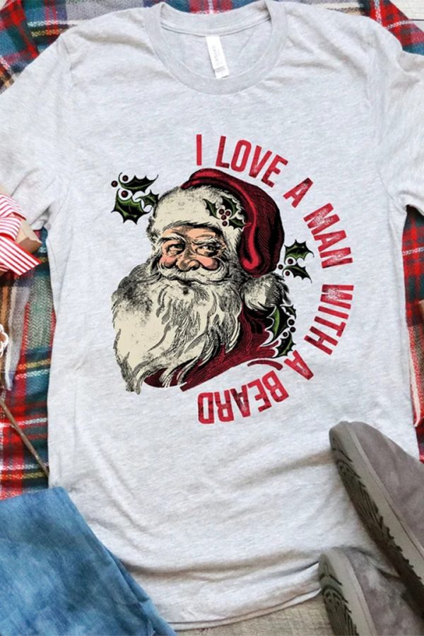 Toperth  Christmas I love a man with a beard  T-Shirt