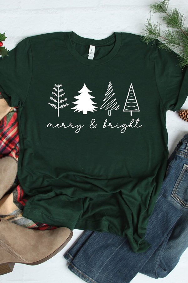 Toperth  Christmas Holiday Crewneck Christmas Tree T-Shirt