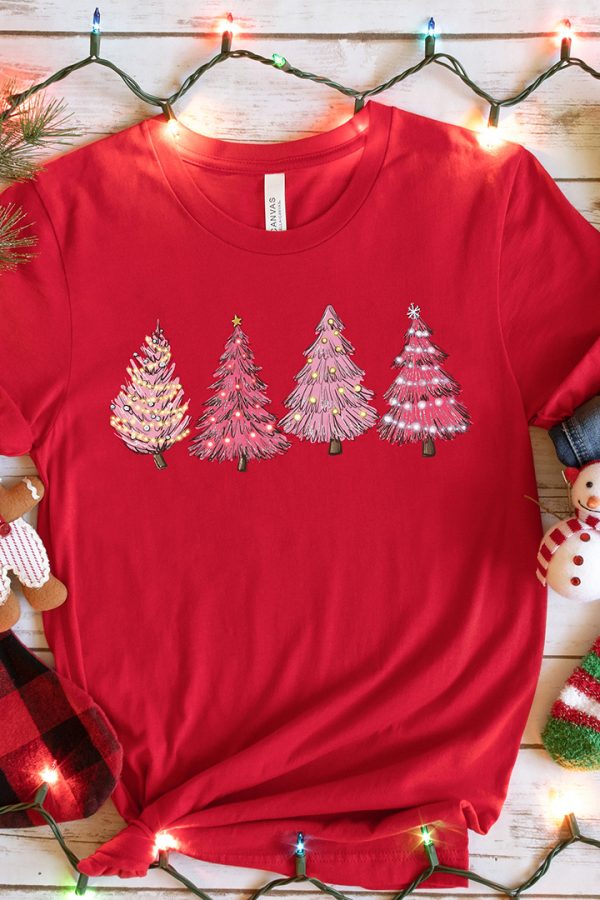 Toperth  Christmas Pink Tree  T-Shirt
