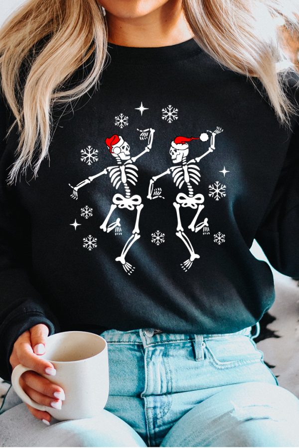 Toperth Christmas Two Dancing Skeleton Sweatshirt