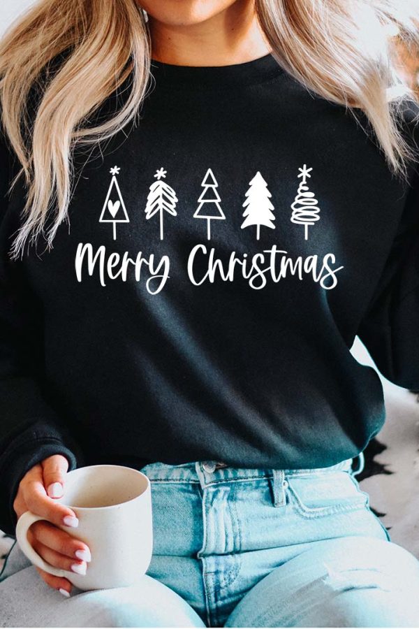 Toperth Merry Christmas Five Trees Sweatshirt