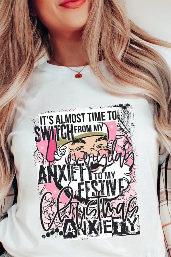 Toperth Christmas Anxiety Humor  T-Shirt
