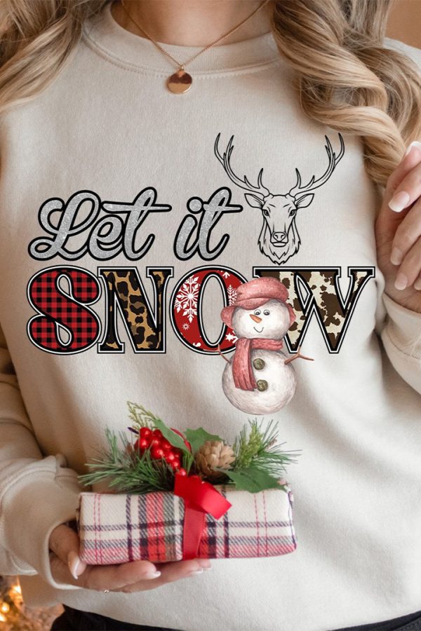 Toperth Christmas Let It Snow Snowman Sweatshirt