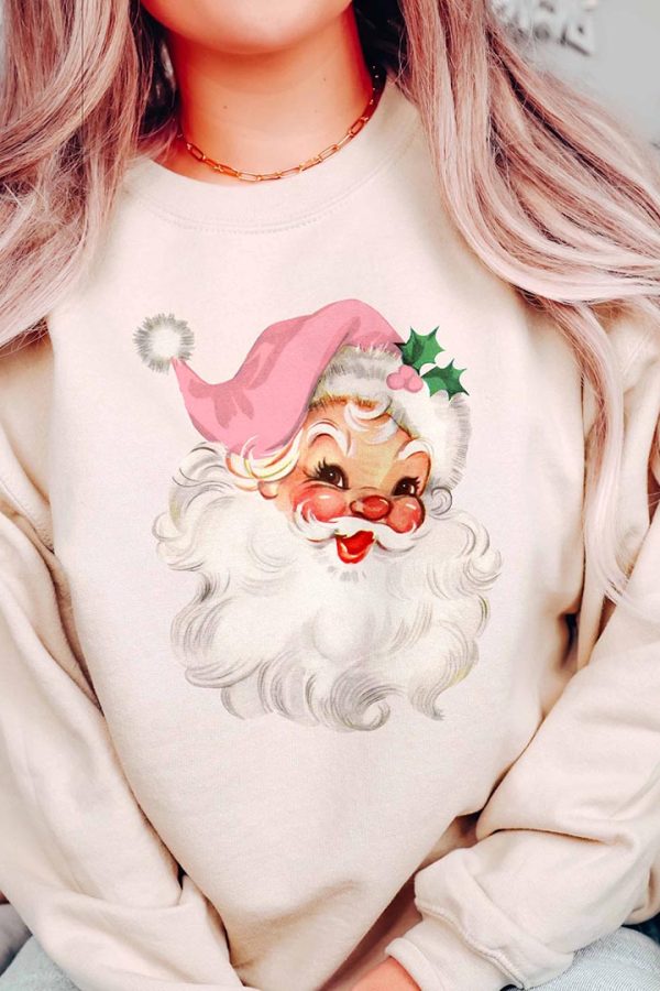 Toperth Pink Christmas Santa Sweatshirt