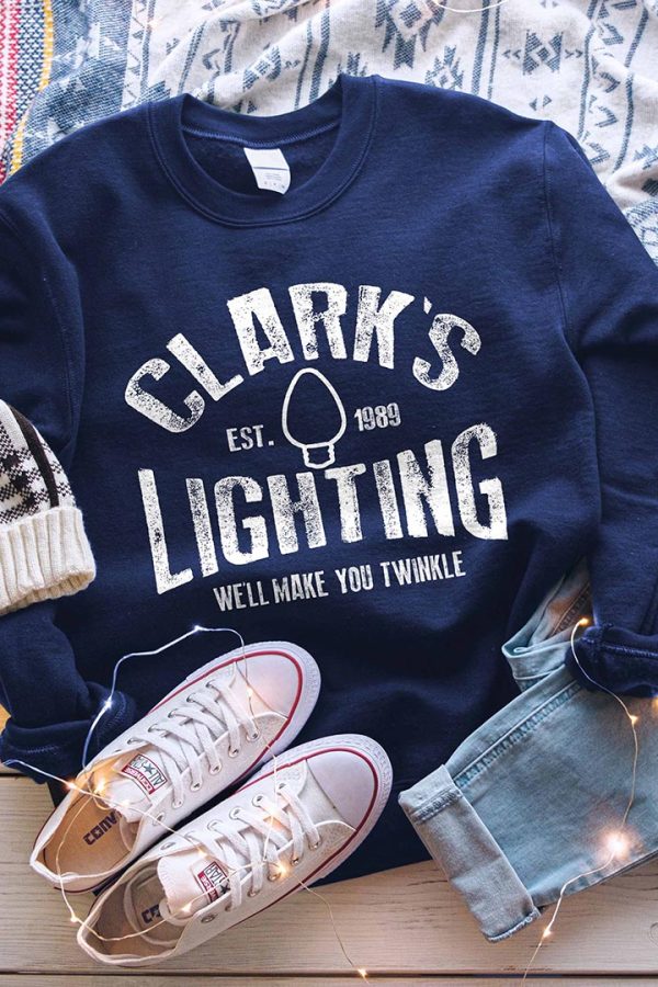 Toperth Clarks Lighting Christmas Sweatshirts