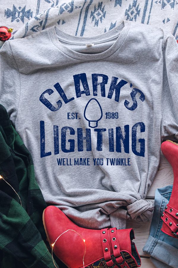 Toperth Clarks Lighting Christmas T-Shirt