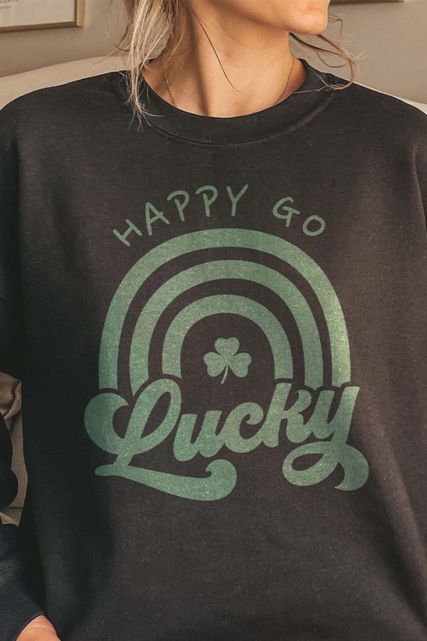 Toperth St. Patrick's  Day Happy Go Lucky Rainbow Sweatshirts