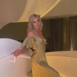 Toperth Olive Butterfly Sleeve Off-Shoulder Midi Dress photo review