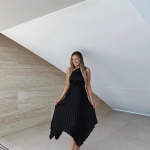 Toperth One-Shoulder Pleated Midi Dress photo review