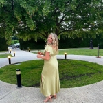 Toperth Olive Butterfly Sleeve Off-Shoulder Midi Dress photo review