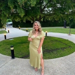 Toperth Olive Butterfly Sleeve Off-Shoulder Midi Dress photo review