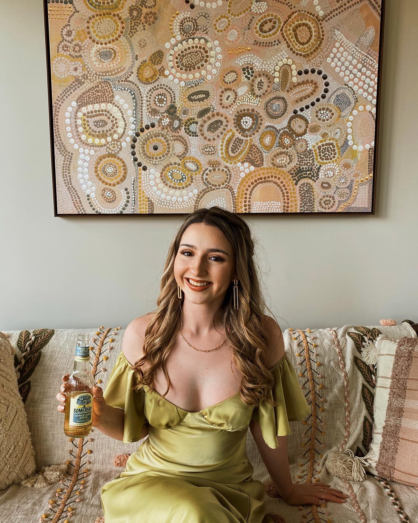 Click to view full screen Toperth Olive Butterfly Sleeve Off-Shoulder Midi Dress photo review