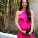 Toperth One-Shoulder Pleated Midi Dress photo review