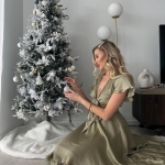 Toperth Satin Tie Knot High Low Midi Dress photo review