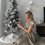 Toperth Satin Tie Knot High Low Midi Dress photo review