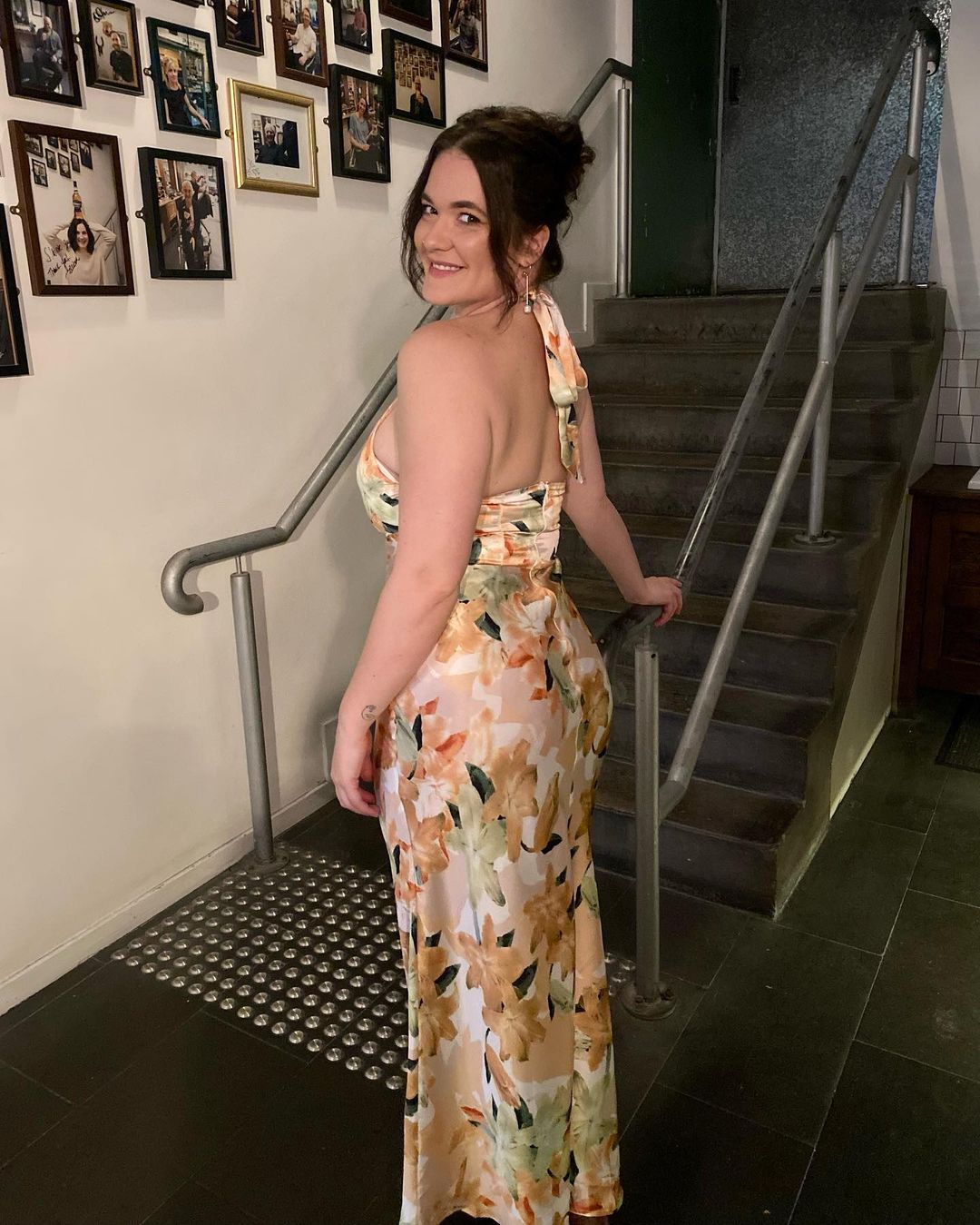 Click to view full screen Toperth Floral Halter Open Back Maxi Dress photo review