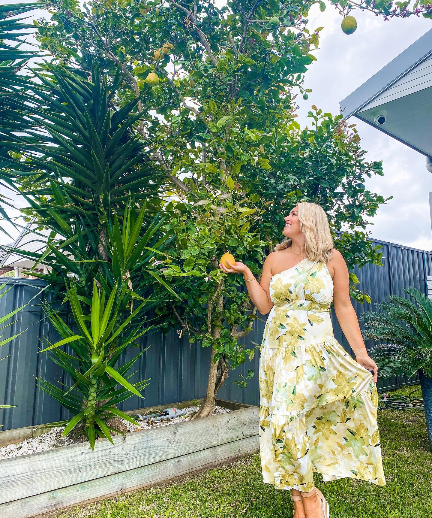 Click to view full screen Toperth One-Shoulder Yellow Floral Maxi Dress photo review