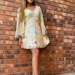 Toperth V-Neckline Long Sleeves Floral Goddess Mini Dress photo review