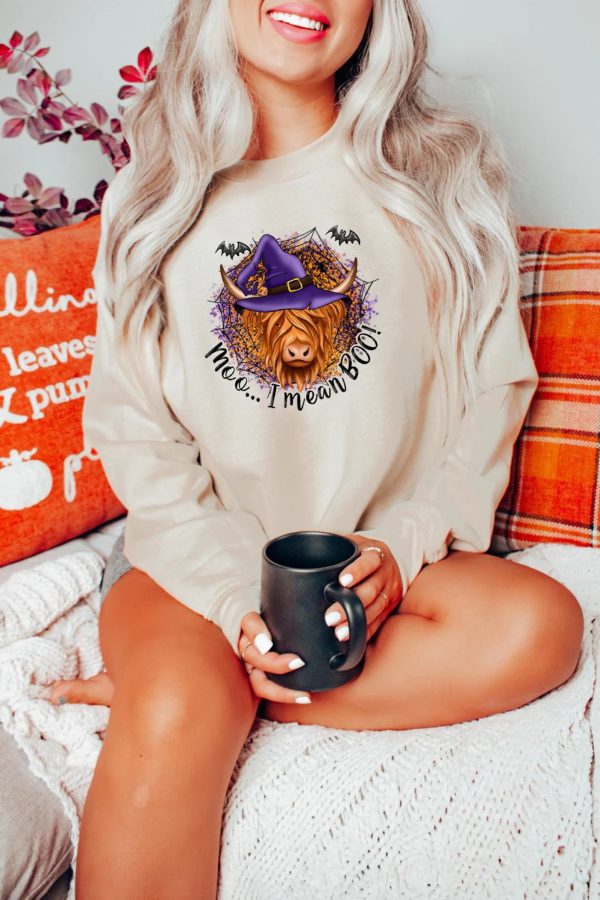 Toperth Boo Ghost Cow Halloween Sweatshirt