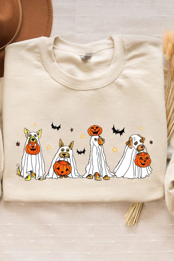 Toperth Halloween Cute Ghost Dog Sweatshirt