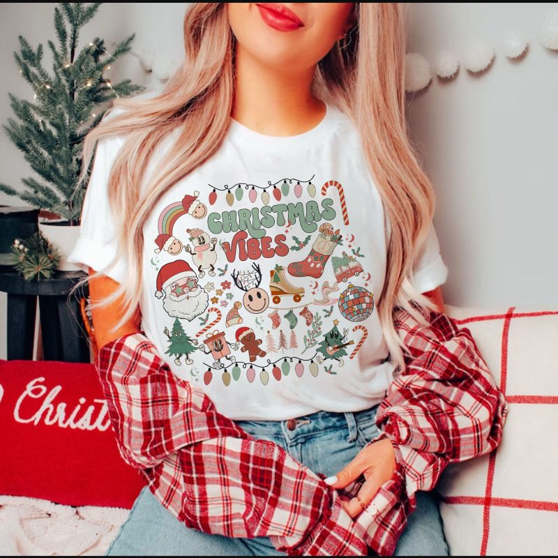 Toperth Christmas Season Santa Claus Vibes T-Shirt &ndash; Toperth